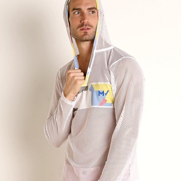 Mens Long sleeve Mesh Shirt in Black - Picture 5 of 6